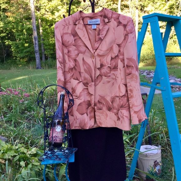 ⚜️ Dana Buchman Long Floral Silk Tunic  Blazer  SZ 8 - Picture 11 of 16